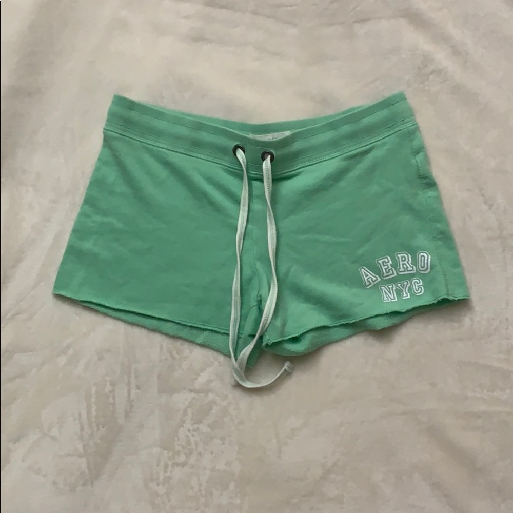green cotton shorts